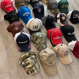Lot of 22 assorted hats Callaway, Titleist, Houston Astros, New Orleans Saints
